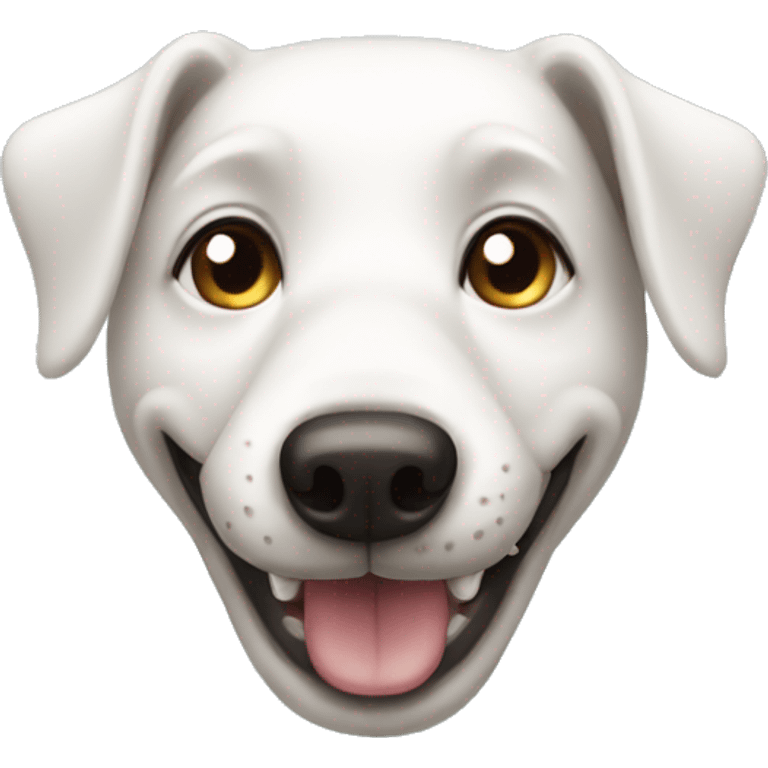 skinny smiling white dog head emoji