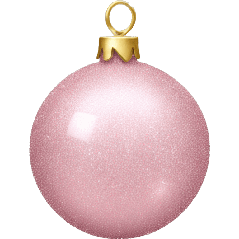 Light Pink glitter Christmas bauble emoji