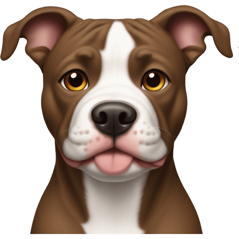 Pitt bull dog with white face and brown ears and nose  emoji