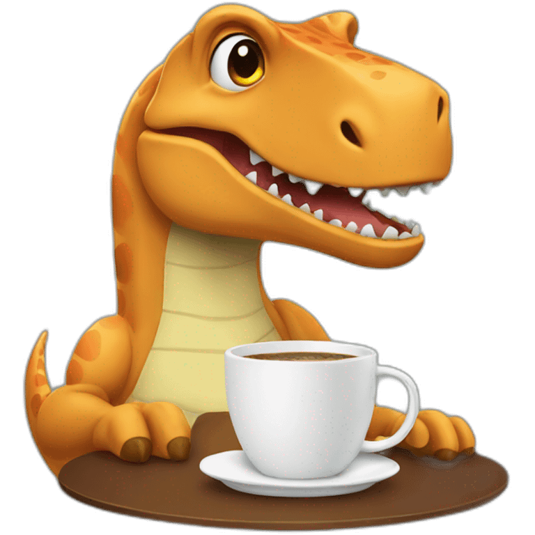 dino drinking coffee emoji