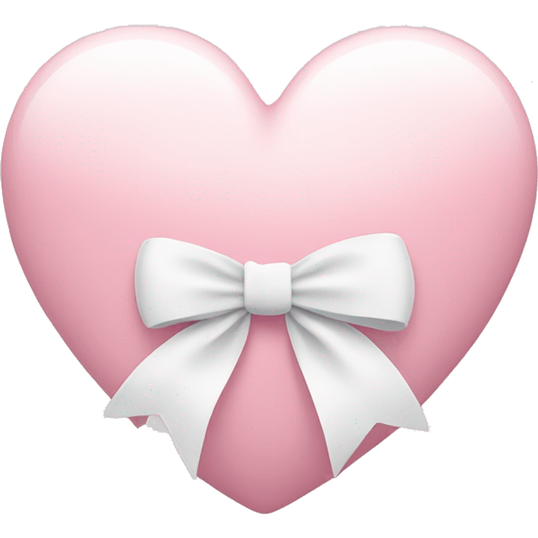 Soft pink Heart with white bow emoji