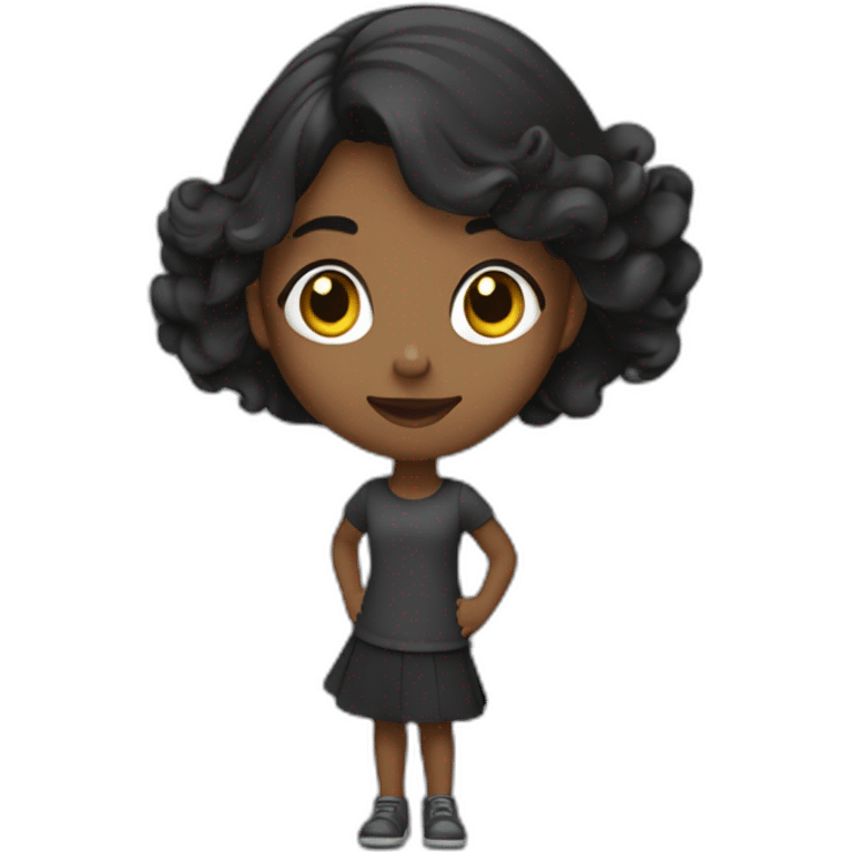 Menina negra dando risada emoji