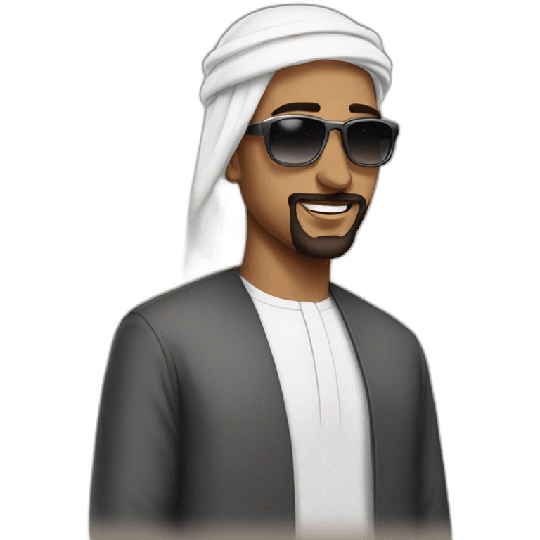 Arabie Muslim men with sunglasses emoji