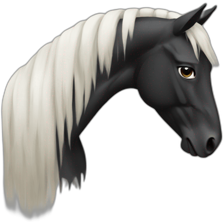 Un cheval noir  emoji