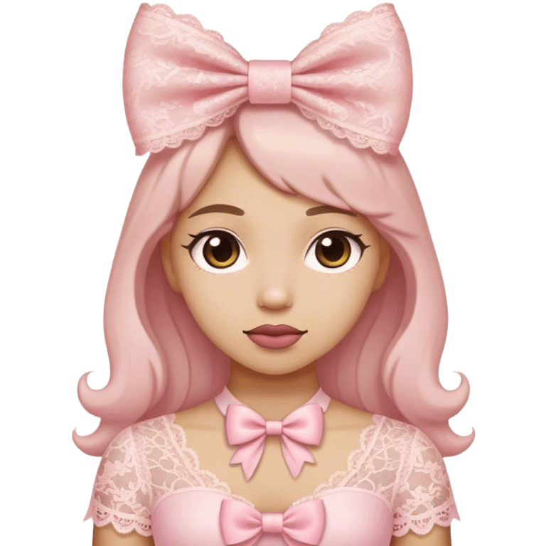 cute coquette light pink lace bow  emoji