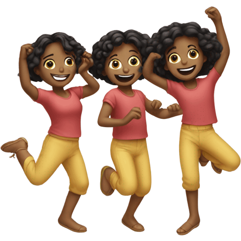 Triplets dancing emoji