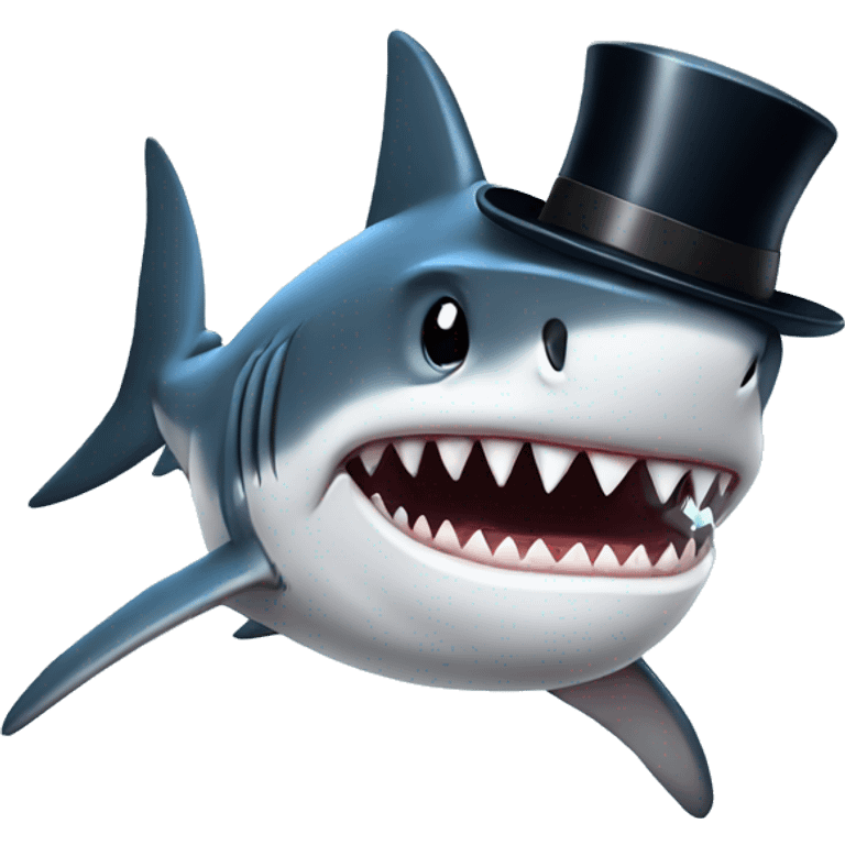 Shark with a top hat🦦 emoji