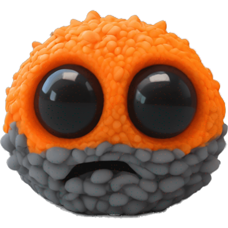 Neon orange gray and black creature 3d printed model emoji