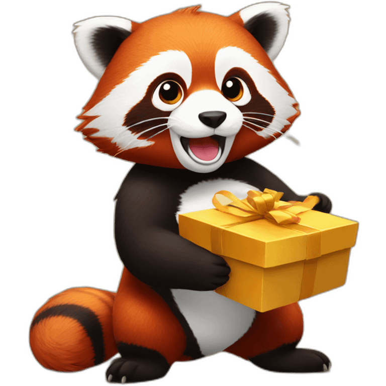 red panda holds the prize emoji