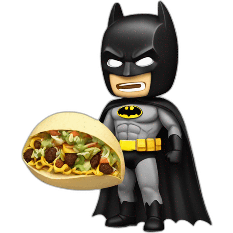 Batman qui mange un french tacos emoji