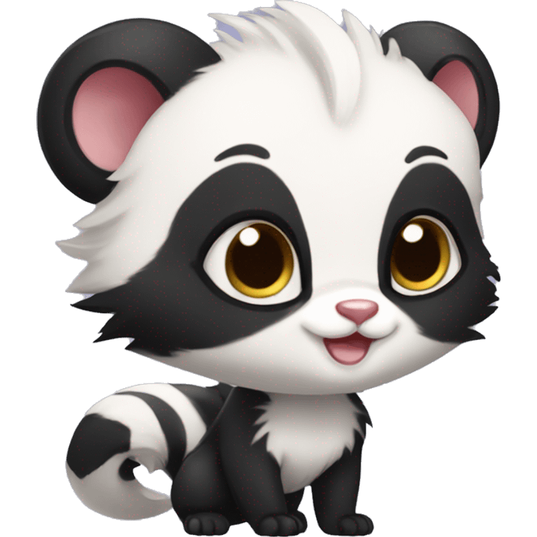 Cute skunk-panda-ferret-cat-hybrid full body emoji