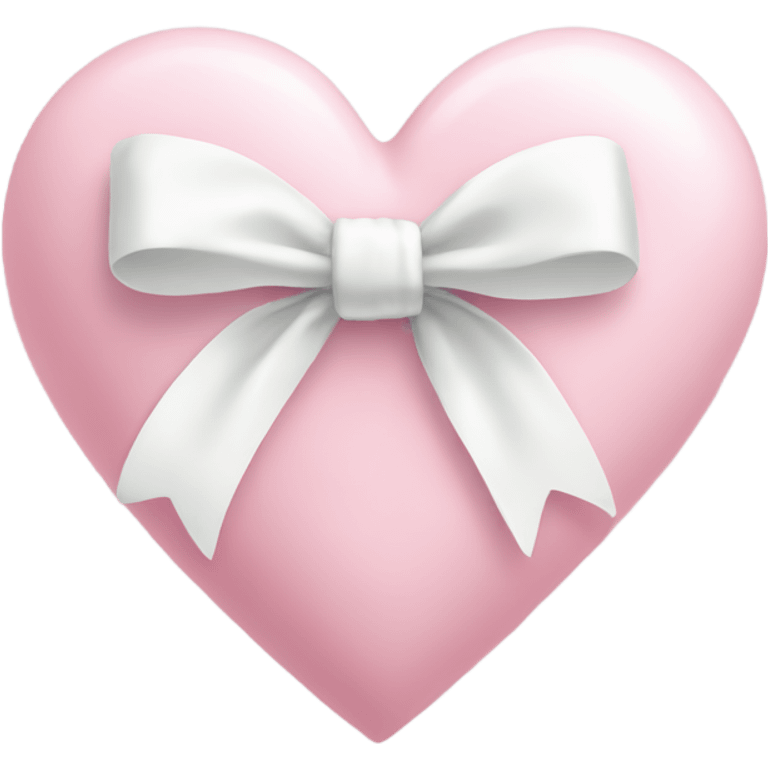 Pastel pink heart with white bow emoji