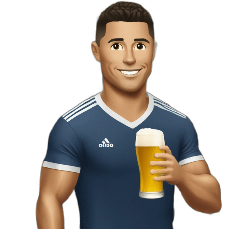 Ronaldo bois une bière emoji