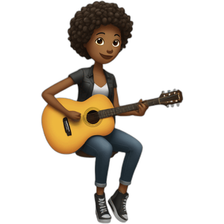 Mulher tocando guitarra emoji