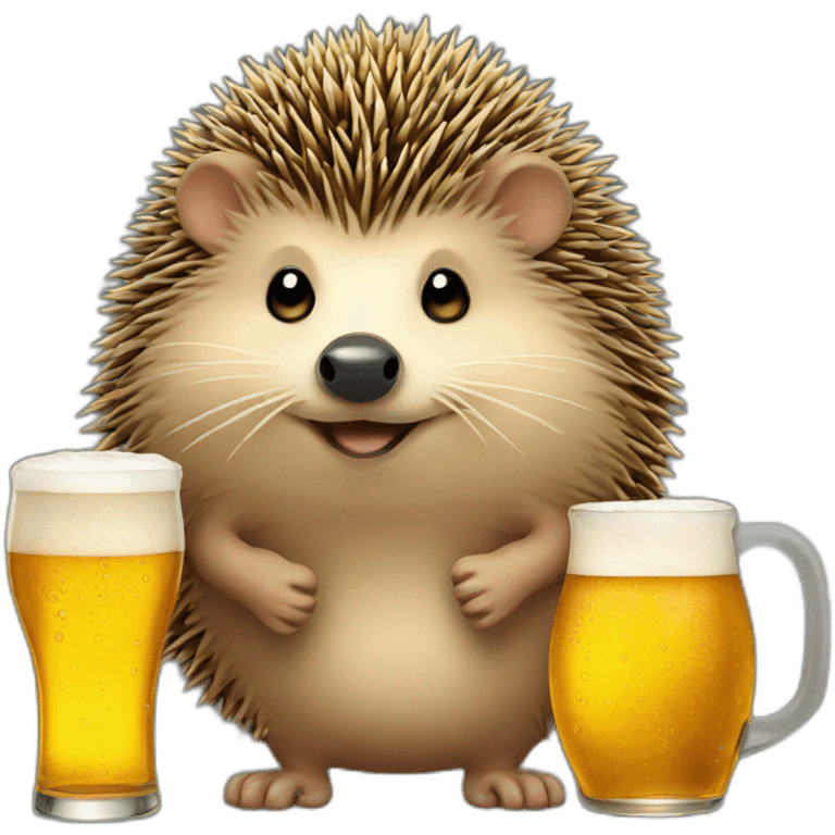 hedgehog drink beer pay in bitcoin emoji