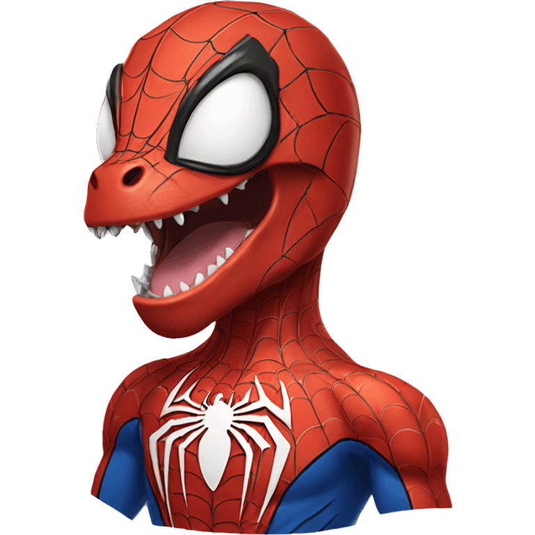 Trex in a Spider-Man suit emoji