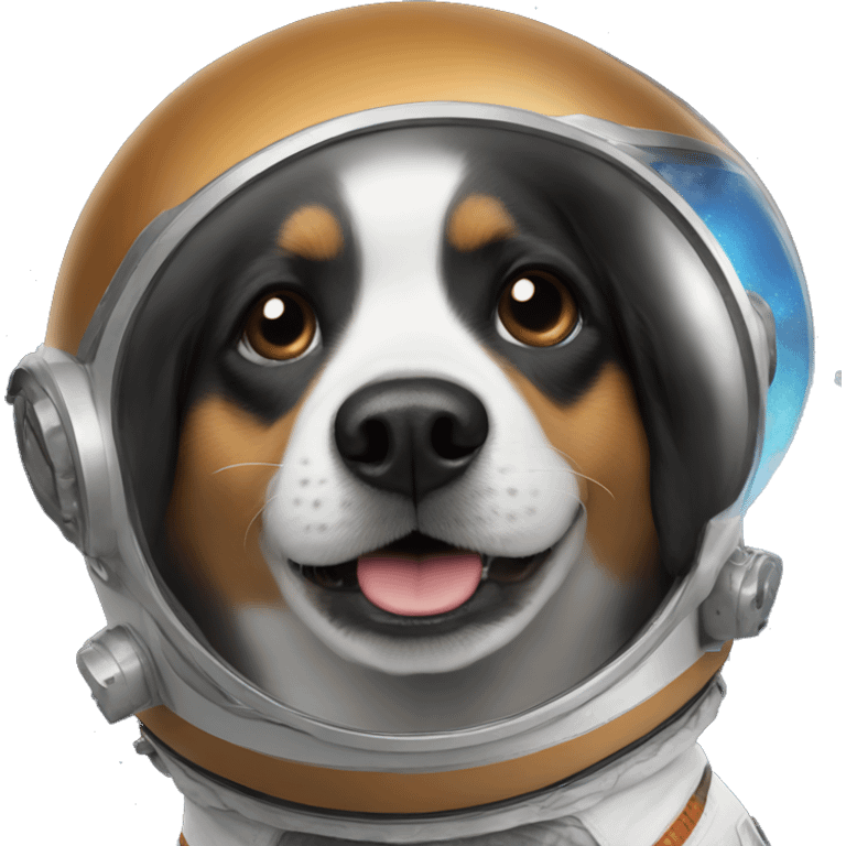 Dog in space waving emoji