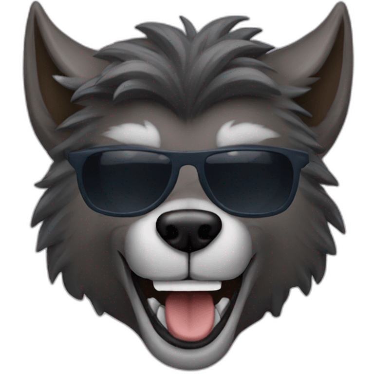 Werewolf with sunglasses smiling  emoji