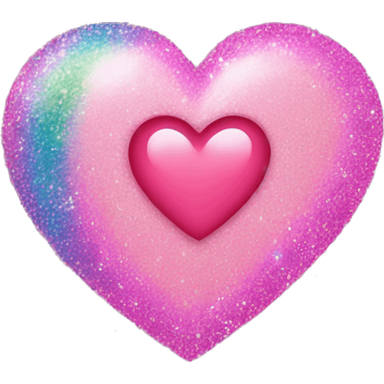 pink heart with rainbow glitter emoji