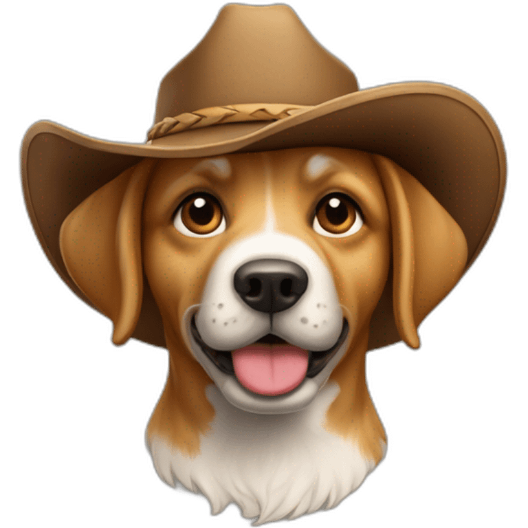 Chien avec un chapeau de cowboy  emoji