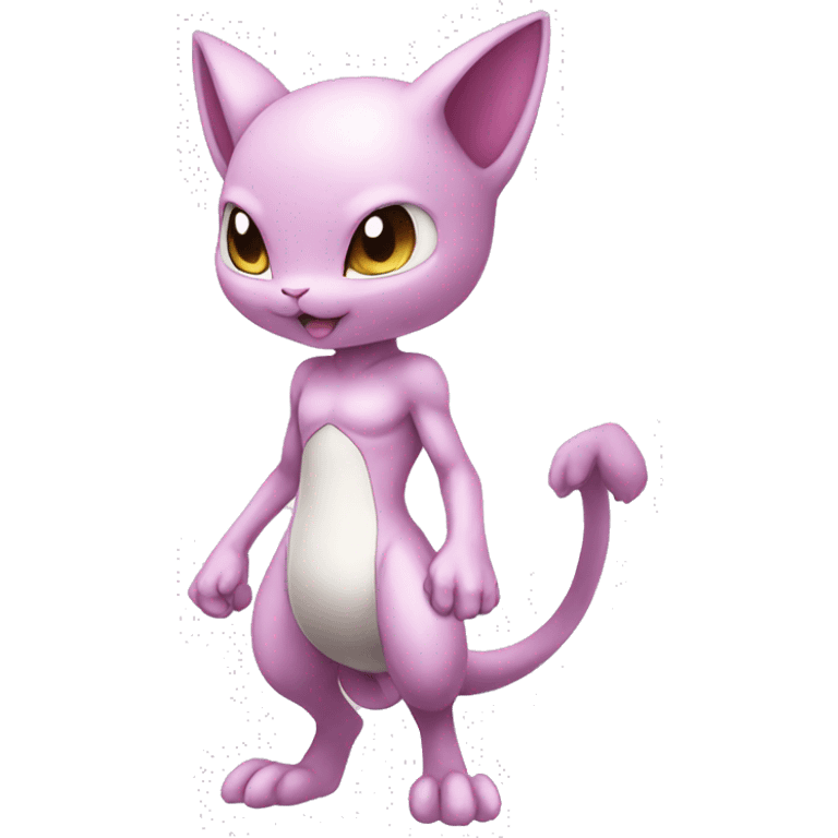 Pink Chibi Anthro Mewtwo-Pokémon full body emoji