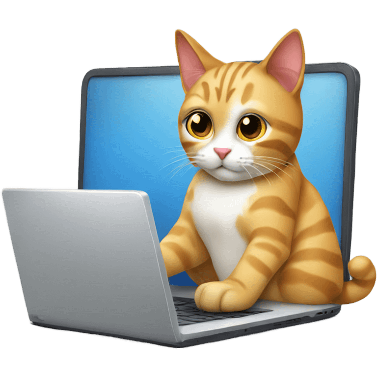 Cat working on a laptop emoji