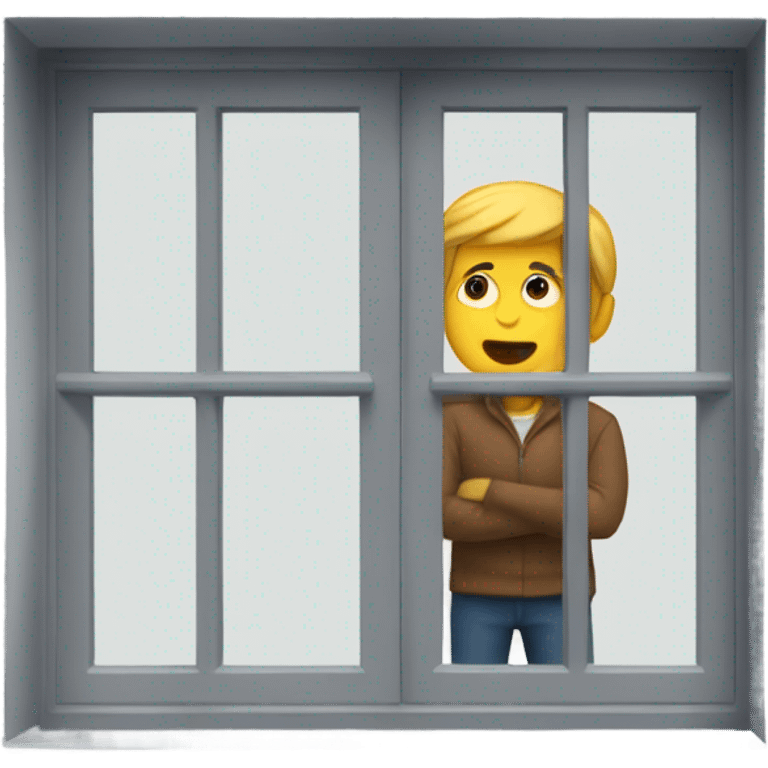 A person watching another person through a window from outside  emoji