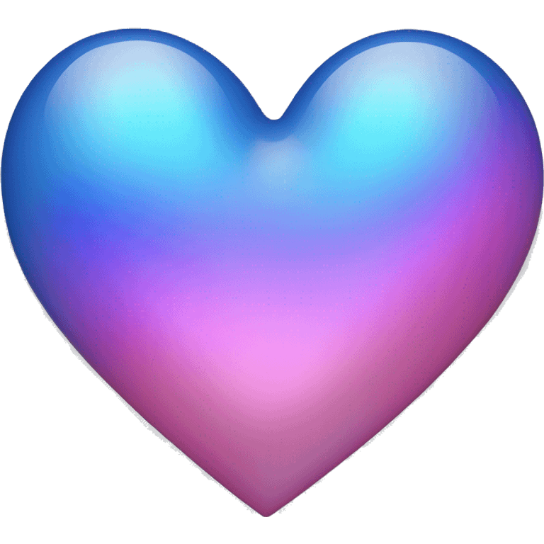 Iridescent Blue and pink heart emoji