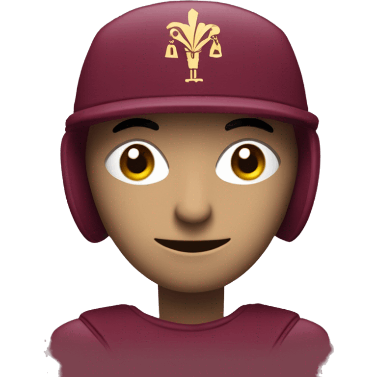 bot in claret color with the logo of Universidad Rey Juan Carlos in the background emoji