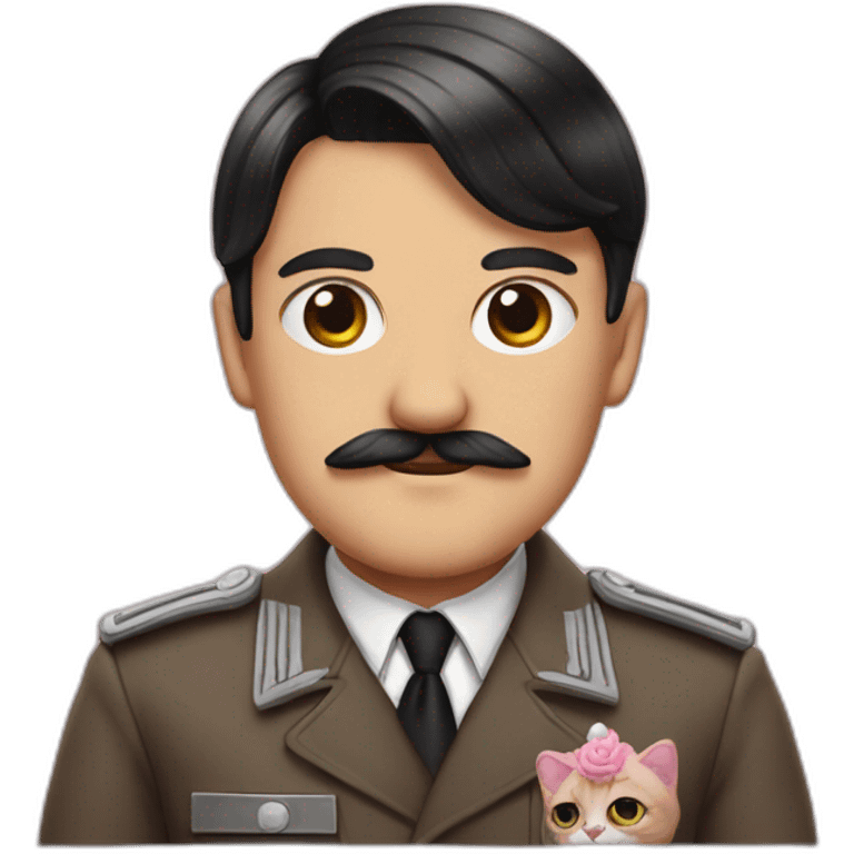 Hitler with pink flushy cat ears emoji