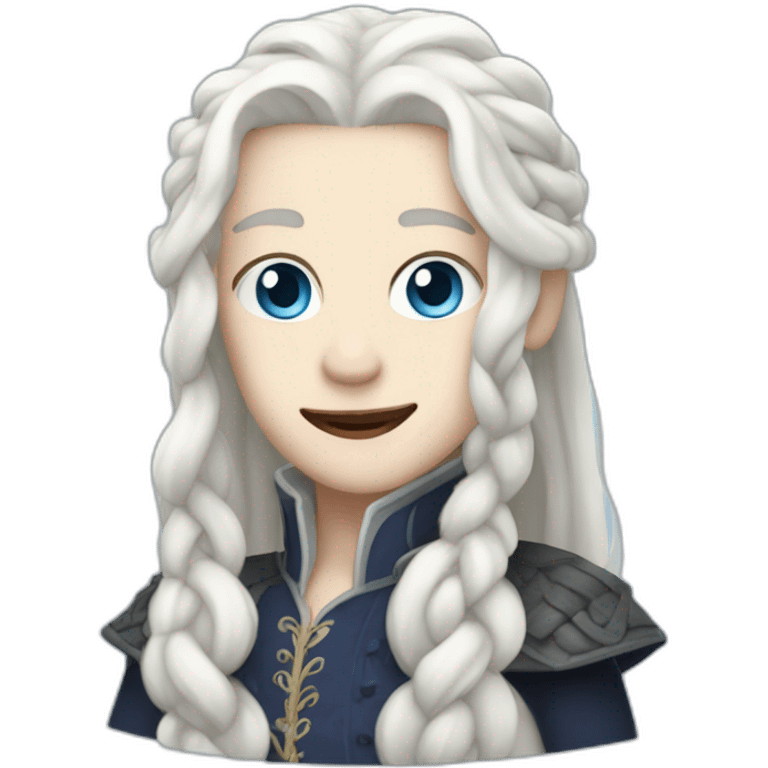 pale androgynous royal vampire with long white hair in a braid over his shoulder and light blue eyes emoji