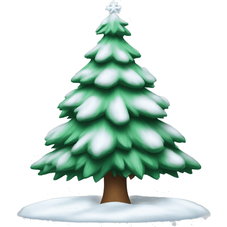 snowy christmas tree emoji