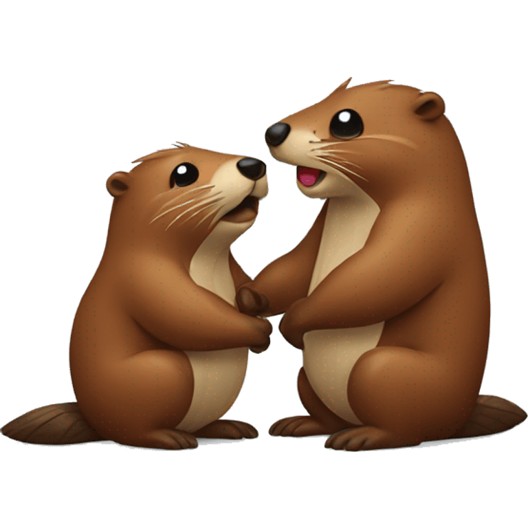 Two Beavers  in love emoji