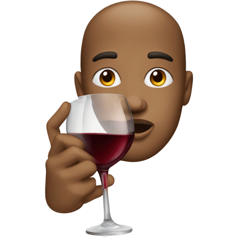 Face drinking from a wine glass emoji