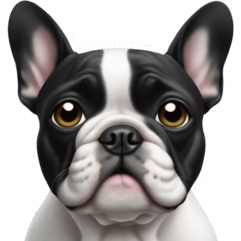 Black and white french bulldog emoji