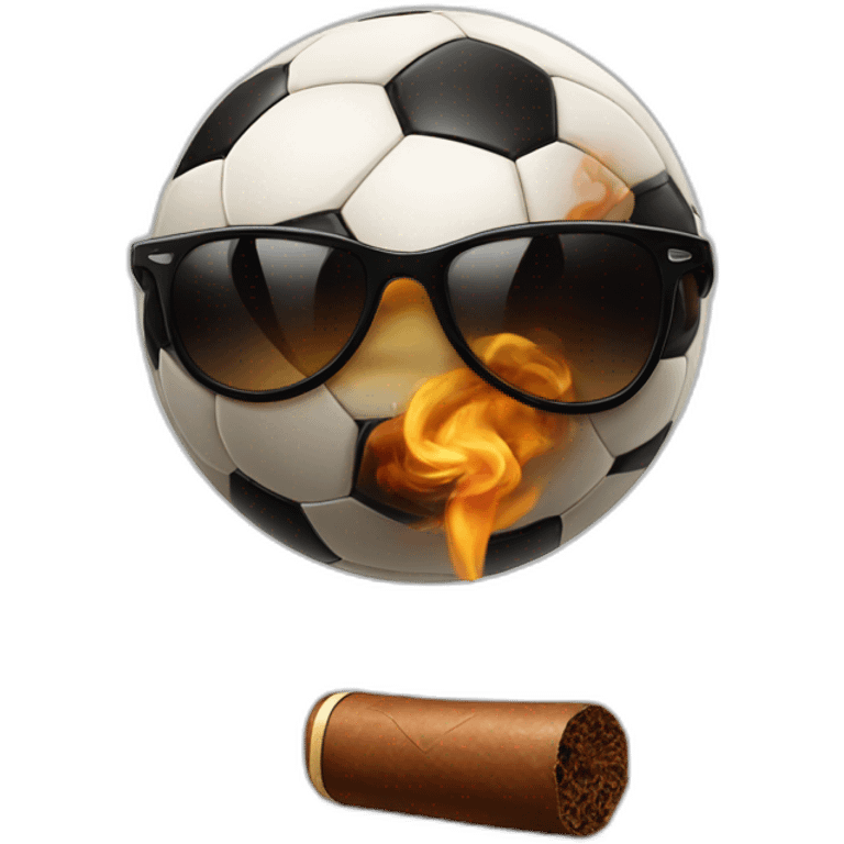 soccer ball wearing shades smoking a cigar emoji