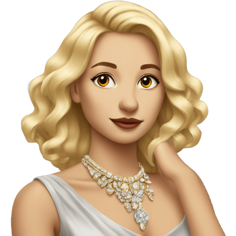 blonde girl in portrait jewelry emoji