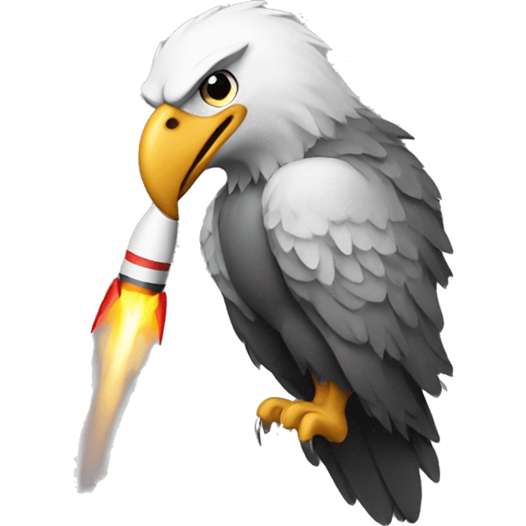 Eagle mixed with a rocket emoji