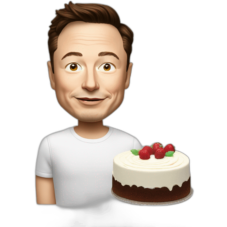 Elon musk mengeant un gateau emoji