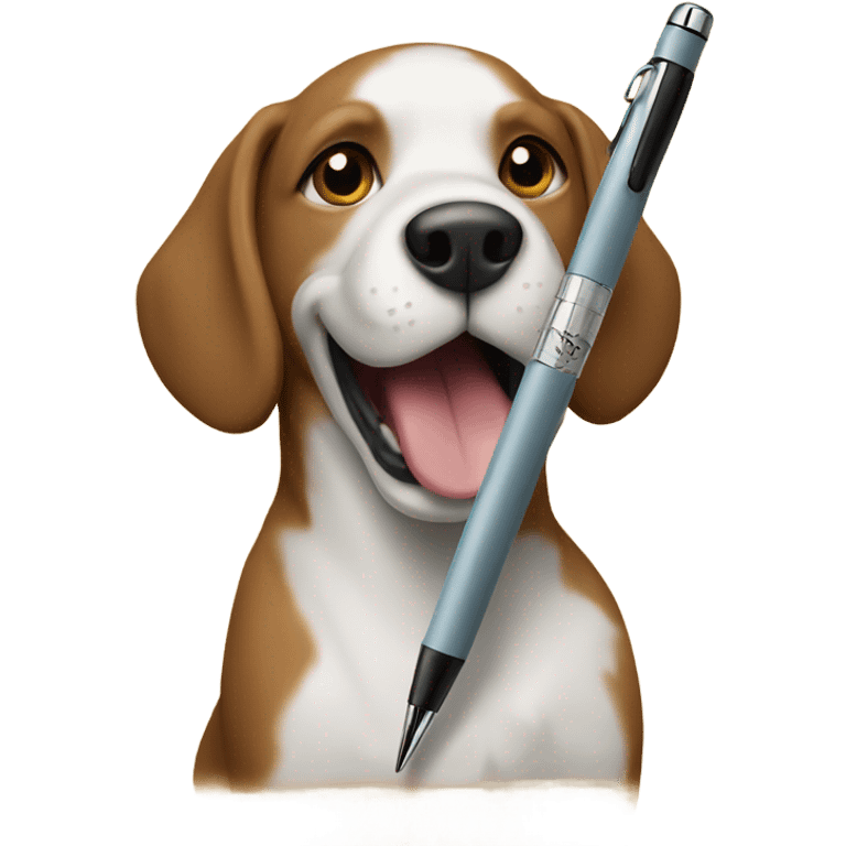 Dog hitting a pen  emoji