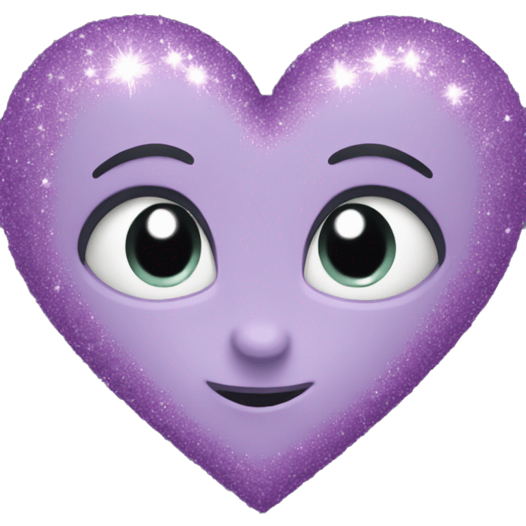 Glittery lilac heart emoji