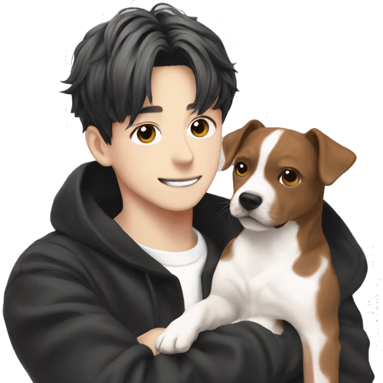 Jungkook with his dog emoji