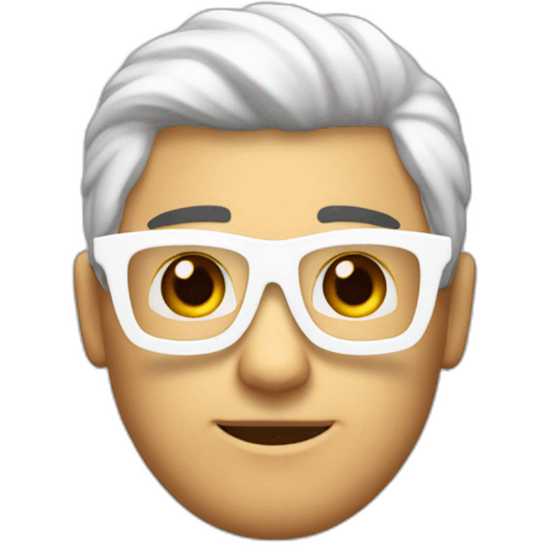 Cara Hombre blanco pelo canoso gafas rojas emoji