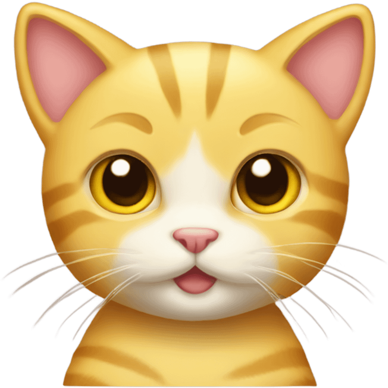 Yellow cat whit two little bows emoji