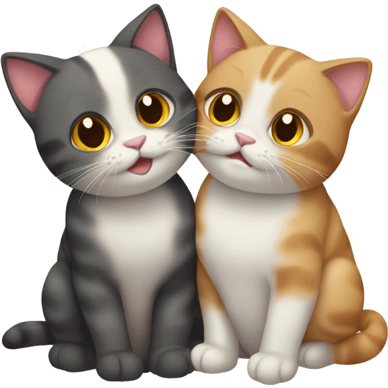 Two cats in love emoji