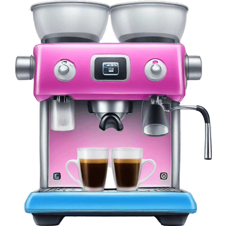 Pink and blue gradient hue espresso machine emoji