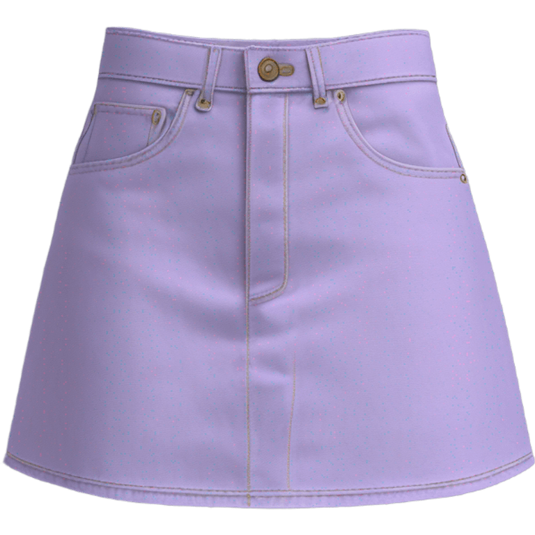 Realistic A-line high waisted lilac denim skirt, isolated emoji