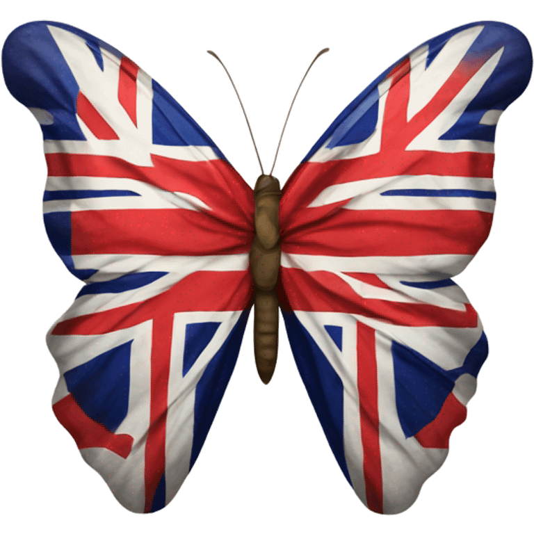 Butterfly and the British flag emoji