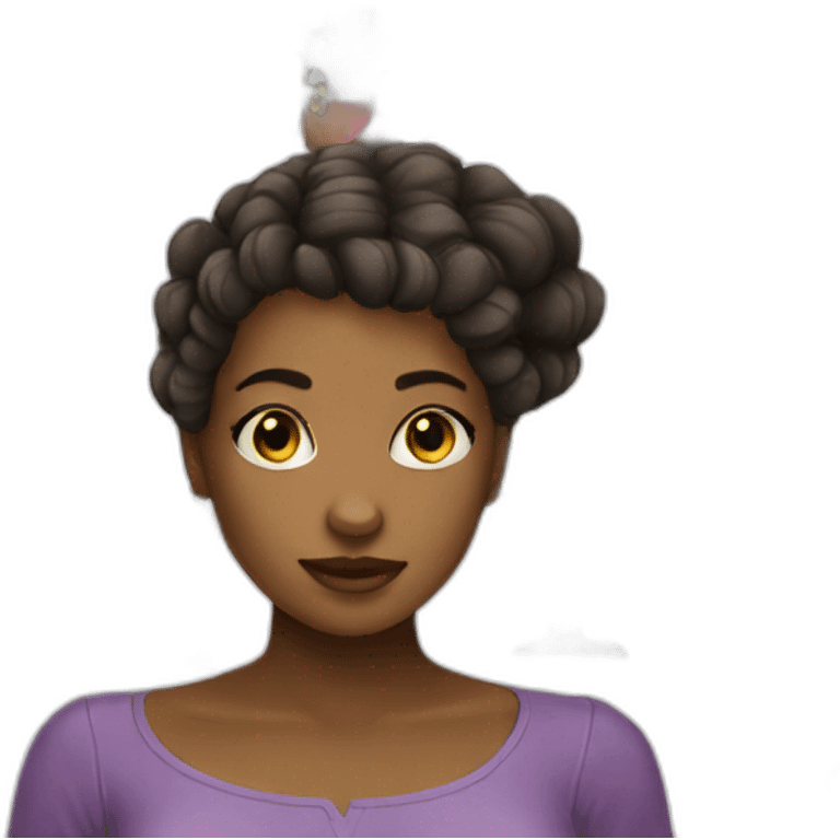 African girl short afro emoji