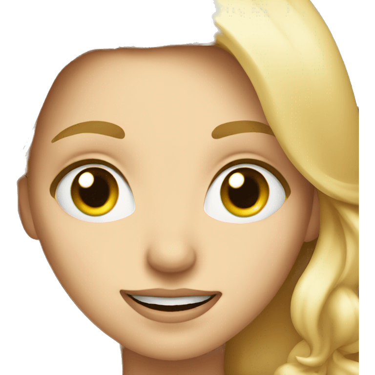 Blonde girl winking  emoji